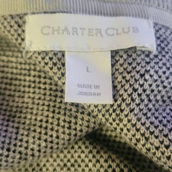 Charter Club Mens Cotton Blend Pullover Multi Gray Sweater Size L Good Quality - Picture 3 of 9